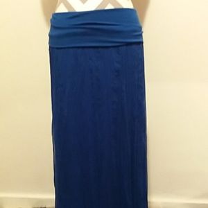 Max Mia Royal Blue long pleated skirt